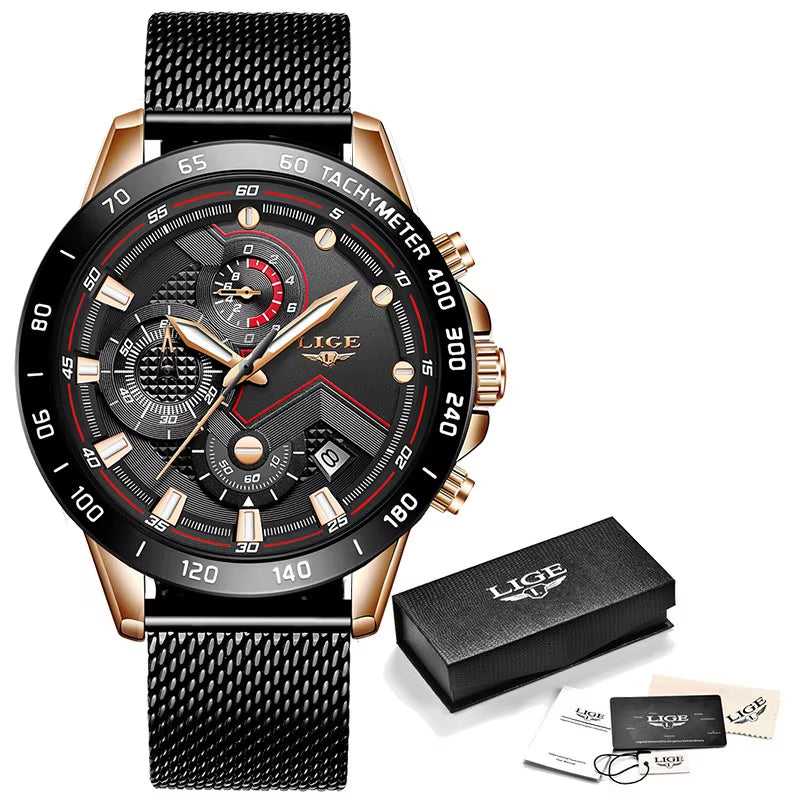 2025 New Fashion Mens Watches Stainless Steel Top Brand Luxury Sport Chronograph Quartz Withwatch for Men Relogio Masculino