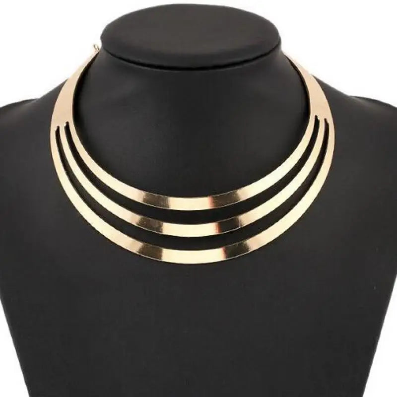 Collar Largo de Lujo Dorado - Gargantilla Statement para Mujer