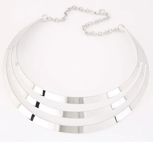Collar Largo de Lujo Dorado - Gargantilla Statement para Mujer