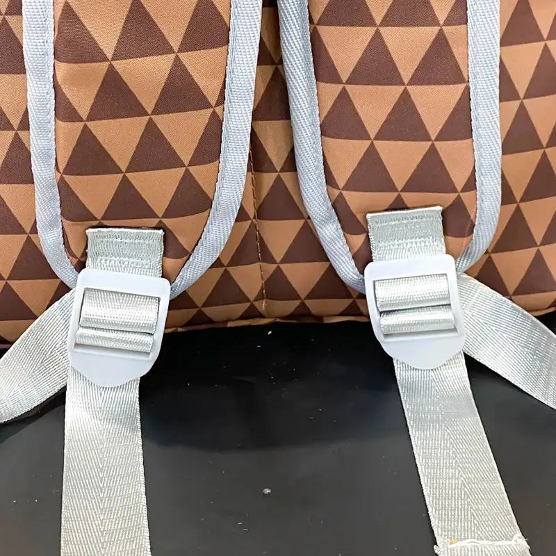 Mochila Lona Estampada Gran Capacidad - Informal Unisex Viaje Escolar