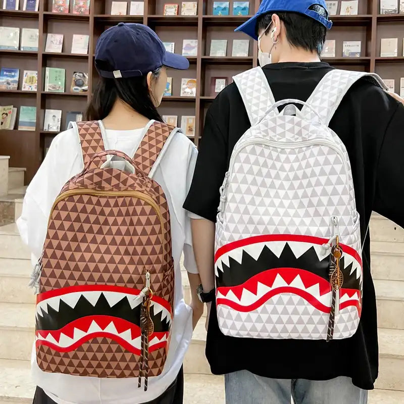 Mochila Lona Estampada Gran Capacidad - Informal Unisex Viaje Escolar