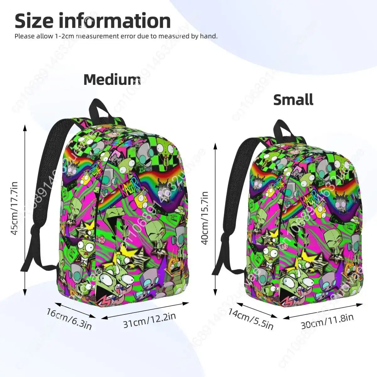 Mochila Invader Zim Gir Dib Robot - Unisex Universidad Senderismo