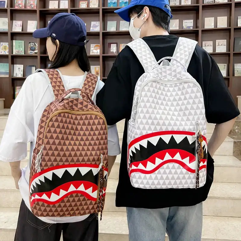 Mochila Lona Estampada Gran Capacidad - Informal Unisex Viaje Escolar