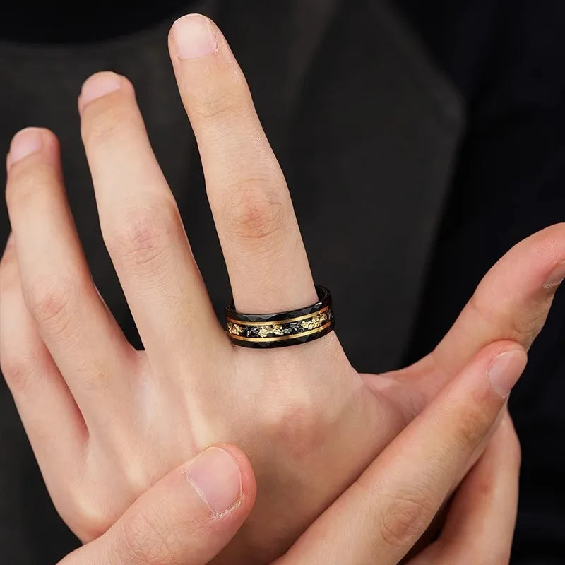 Anillo Oro Tungsteno Hombre - Diseño Oculto Moderno Versátil