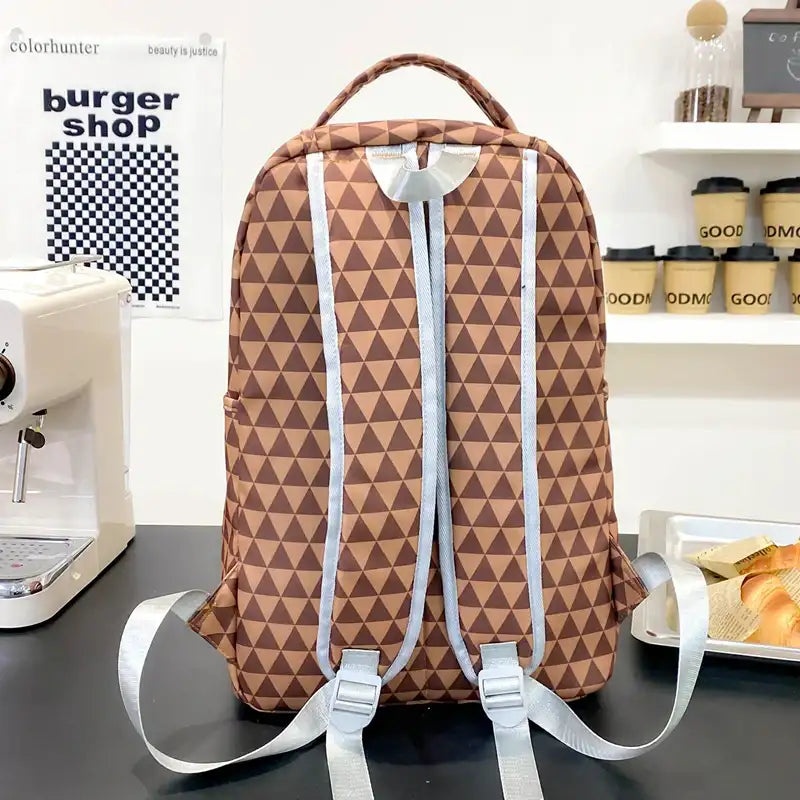 Mochila Lona Estampada Gran Capacidad - Informal Unisex Viaje Escolar