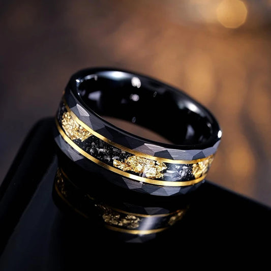 Anillo Oro Tungsteno Hombre - Diseño Oculto Moderno Versátil