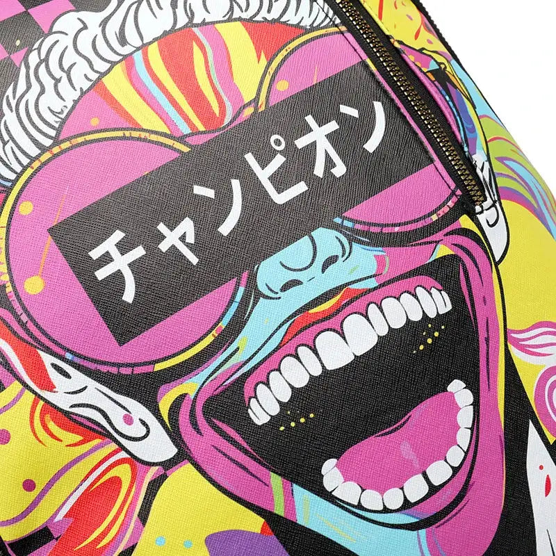 Mochila Gran Capacidad Grafiti PU - Unisex Estudiante Viaje Urbana