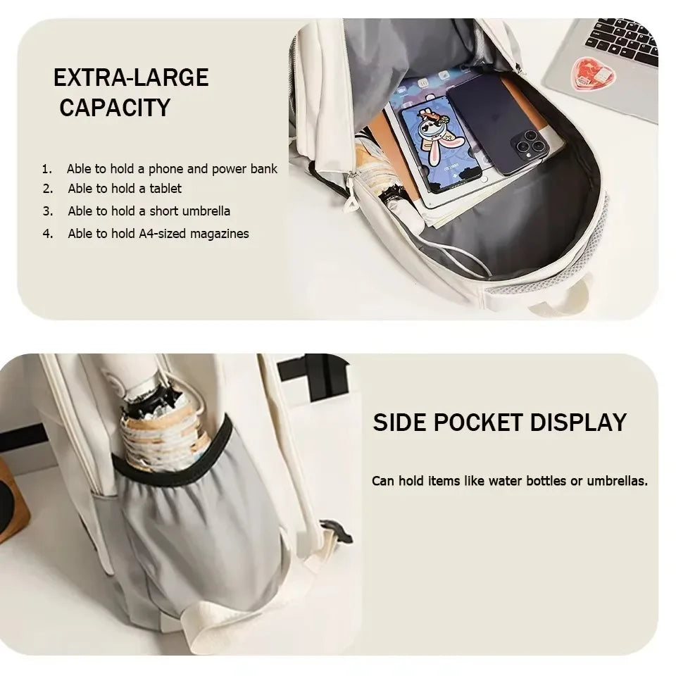 Mochila Universitaria Antirrobo Nailon - Estilo Coreano Unisex Laptop