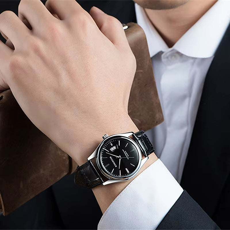 2025 Men'S Watches Top Brand Luxury Man Date Clock Male Leather Business Watches Fashion Casual Quartz Wrist Watch 1853