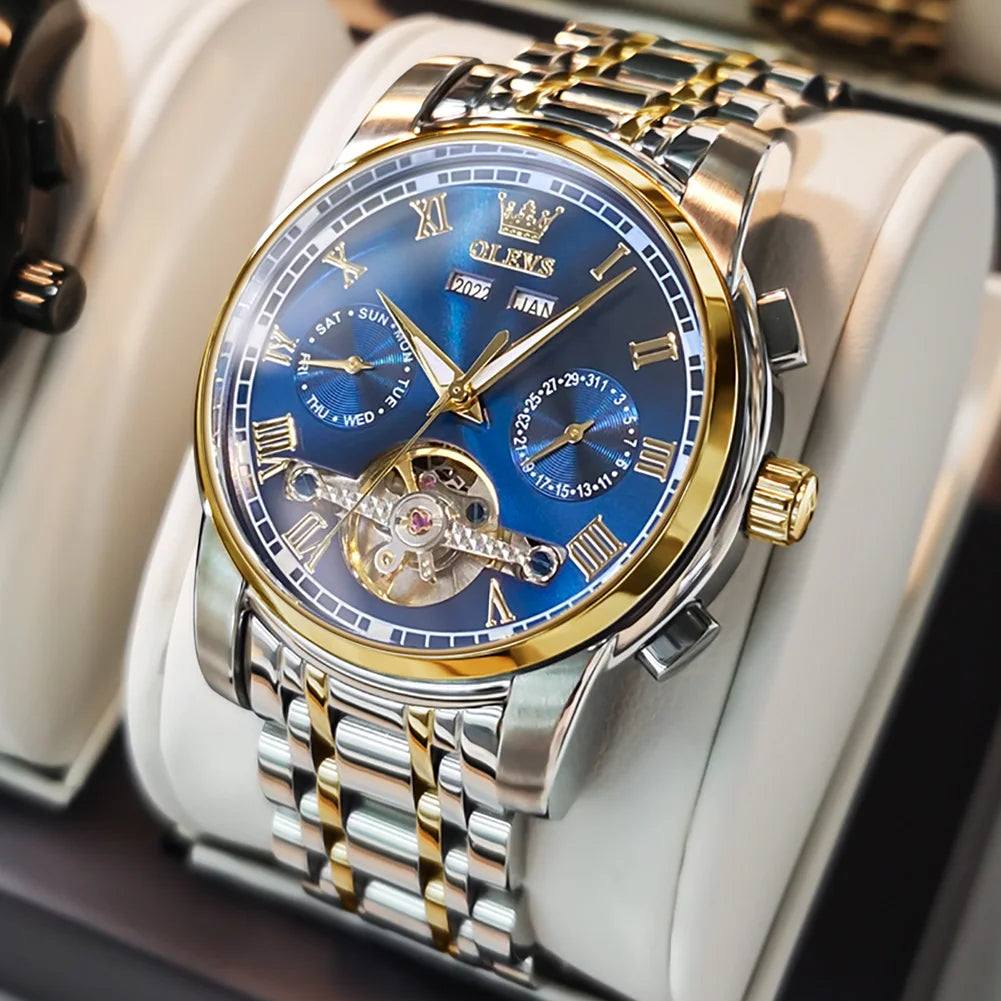 Automatic Mechanical Men Watches Stainless Steel Waterproof Date Week Green Fashion Classic Wrist Watches Reloj Hombre