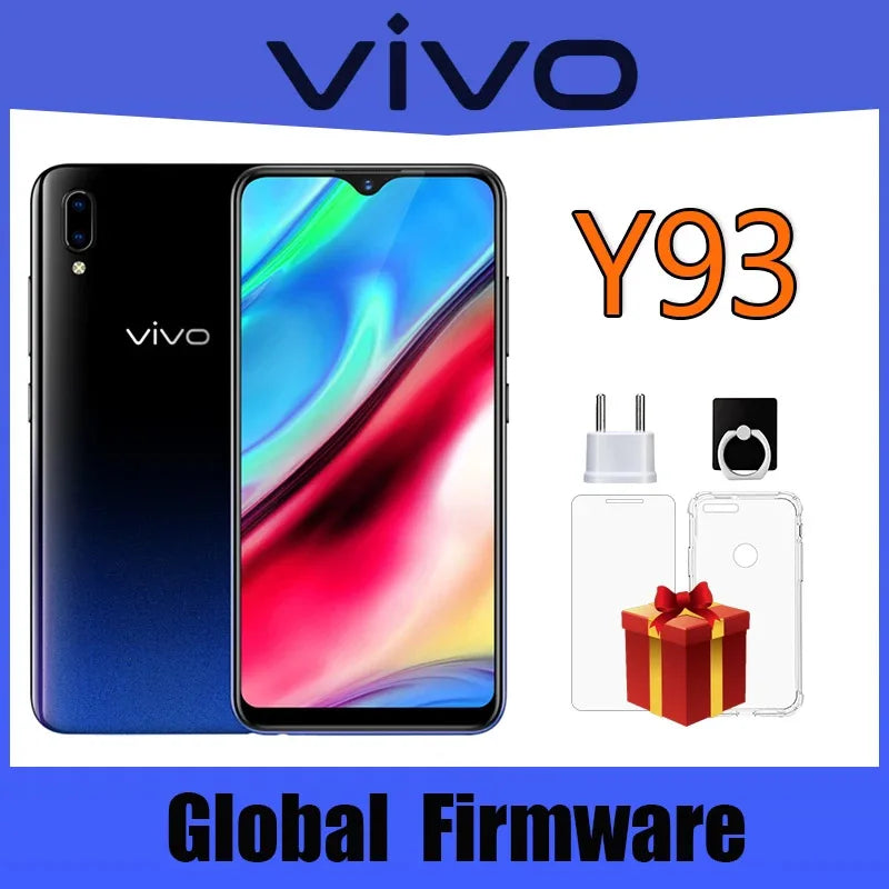 VIVO Y93 Smartphone 4GB RAM 64GB ROM Octa core Android 8,1 6,2 ''13MP + 2.0MP Cámara Face ID teléfonos móviles Dual SIM