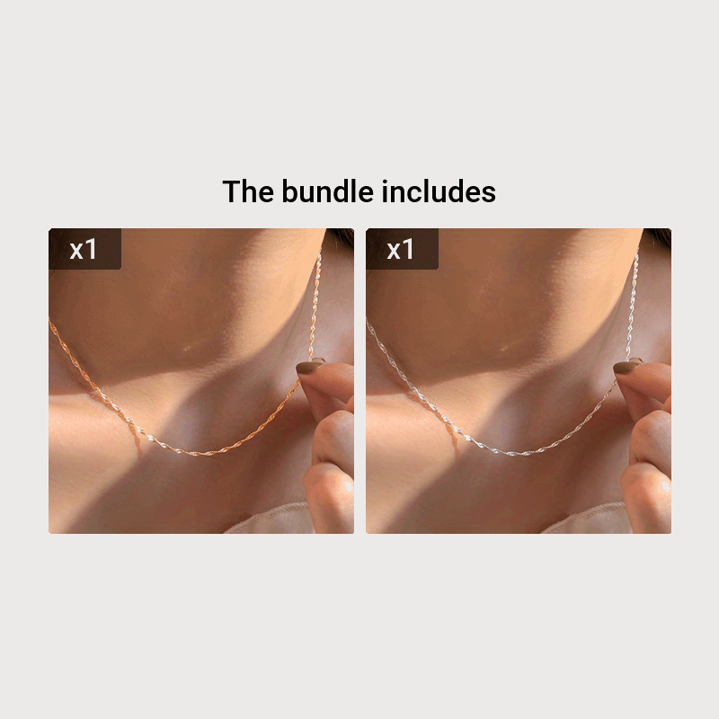 Collar Cadena Fina Baño Oro 18K - Gargantilla Acero Inoxidable Joyería Mujer