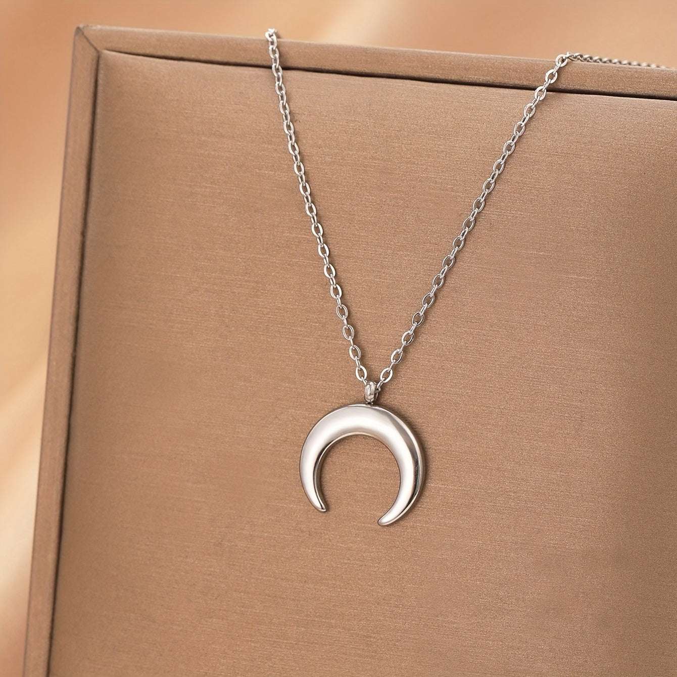 Collar Colgante Luna Acero Inoxidable - Regalo Ramadán Eid Joyería Femenina