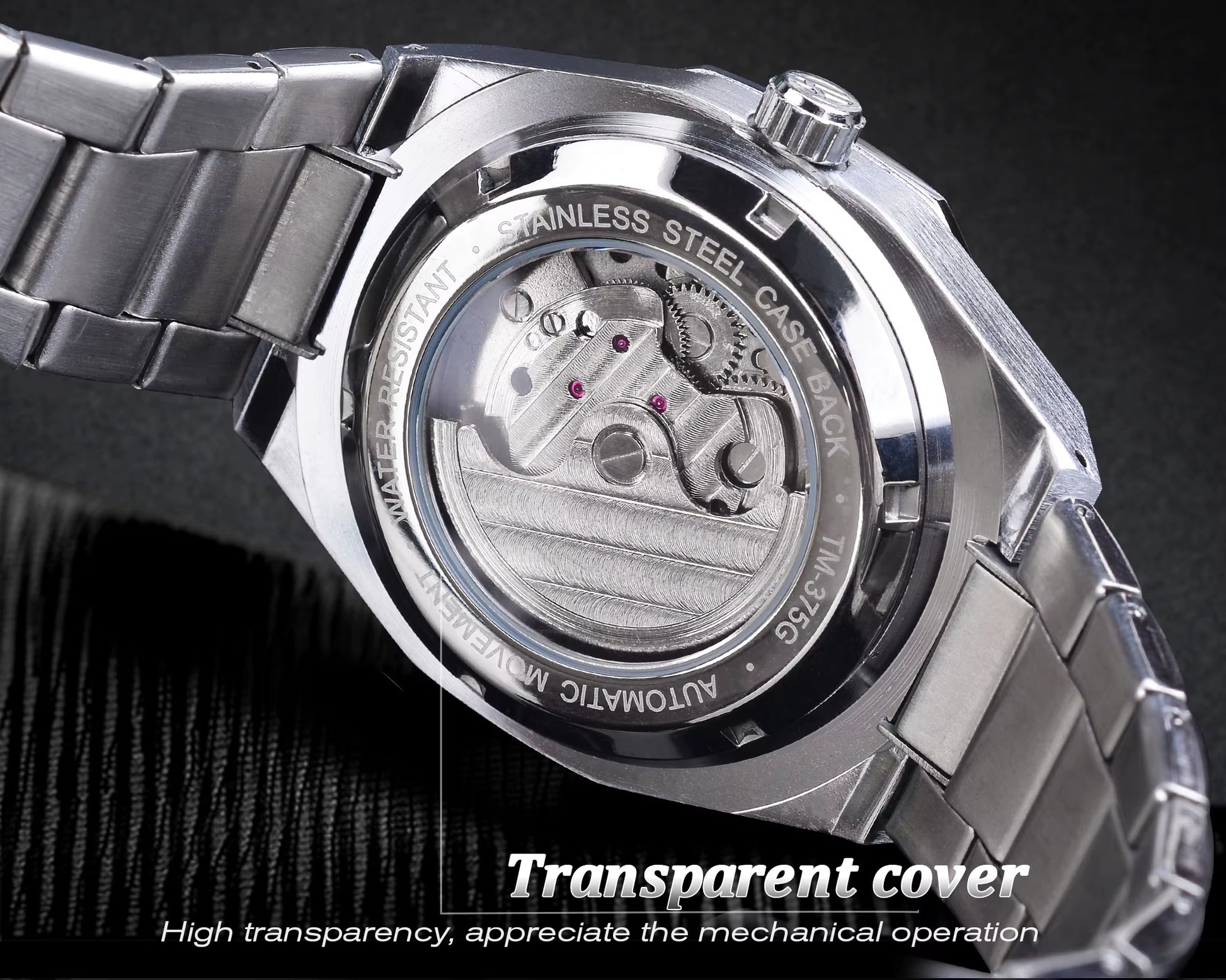 Forsining New Men Automatic Watch 3D Diamond Skeleton Hollow Mens Wristwatches Luminous Gift Watches Tourbillon Montre Homme