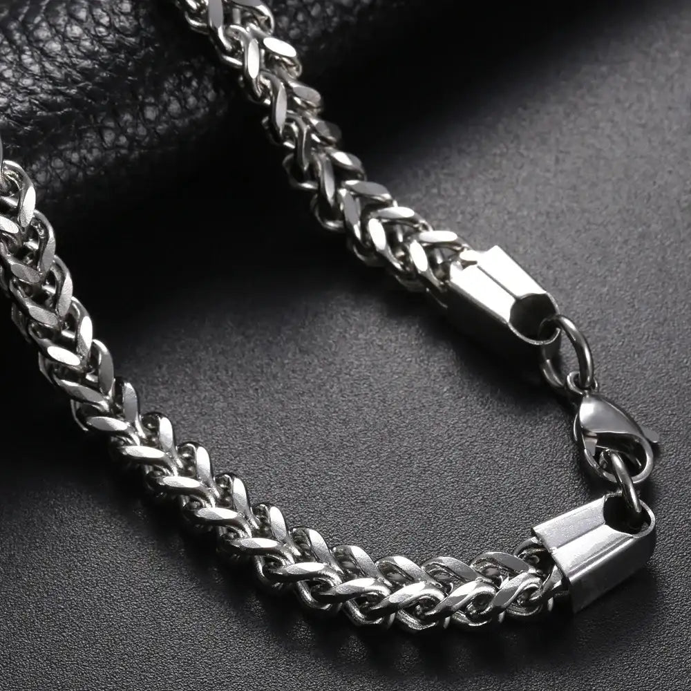 Collar de eslabones de acero inoxidable 2,5 para hombre, Gargantilla masculina de doble cadena, curva larga, Cuba, 304/3/4/6/8MM