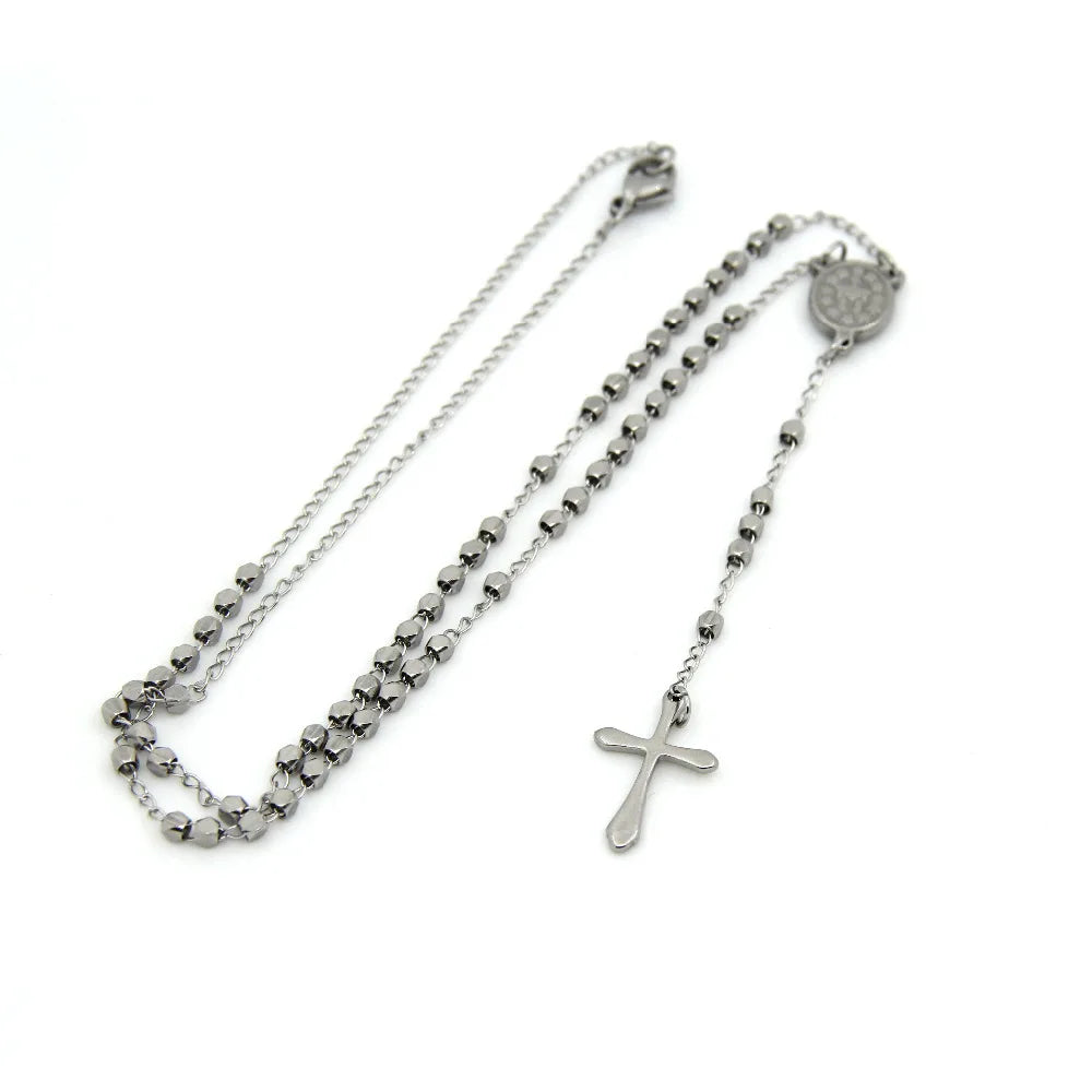 Collar Clásico con Cruz de Acero Inoxidable - Elegancia Atemporal