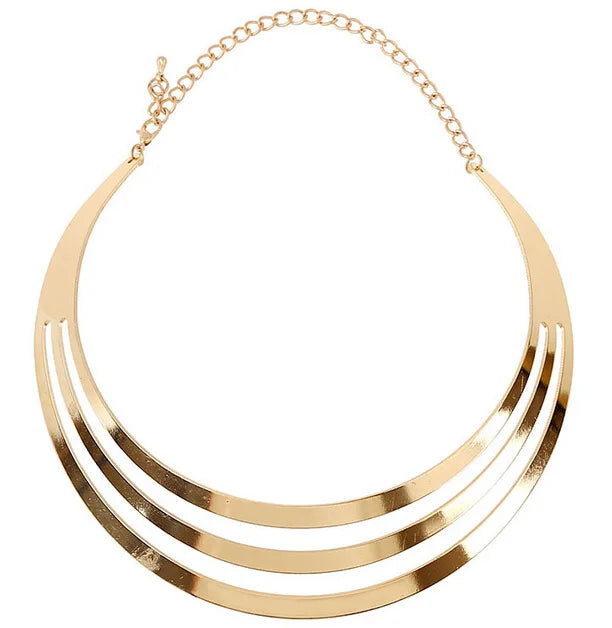 Collar Largo de Lujo Dorado - Gargantilla Statement para Mujer