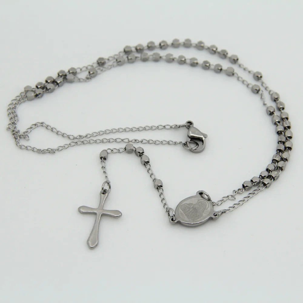 Collar Clásico con Cruz de Acero Inoxidable - Elegancia Atemporal