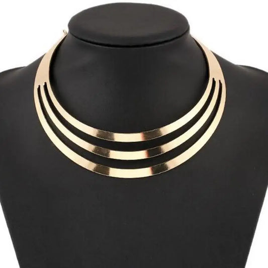 Collar Largo de Lujo Dorado - Gargantilla Statement para Mujer