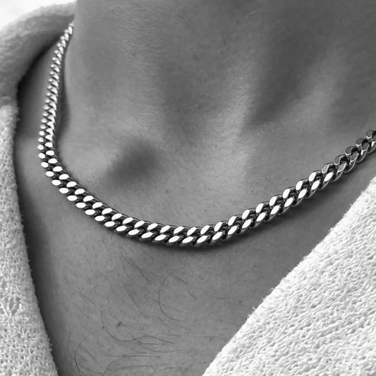 Vnox-collares de cadena cubana de 3/5/7/9mm de espesor para hombres y mujeres, Collar de eslabones simples Miami, cadena Unisex de acero inoxidable resistente al agua