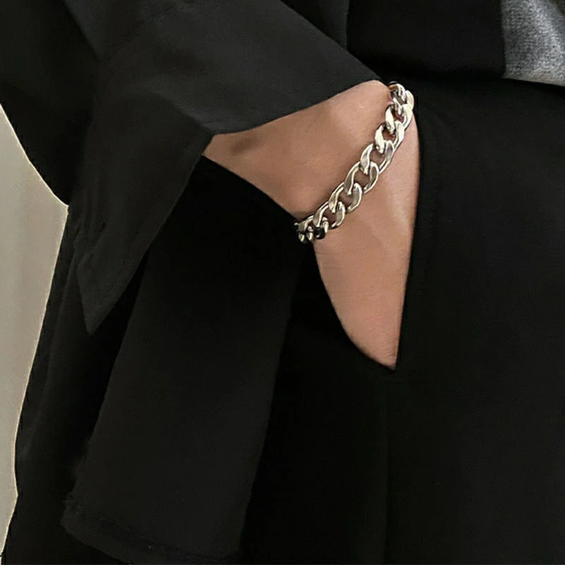 Pulsera de cadena cubana para hombre y mujer, brazalete clásico de acero inoxidable de 3/5/7/9mm de ancho, regalo de joyería