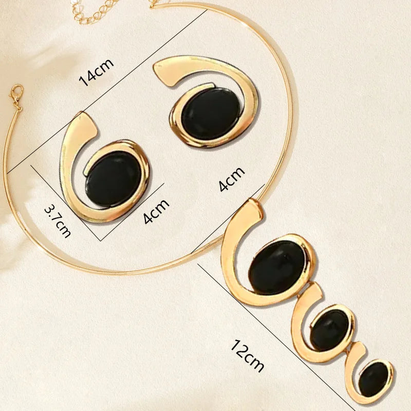 Conjunto de Collar y Pendientes Multicolor - Estilo Punk Elegante