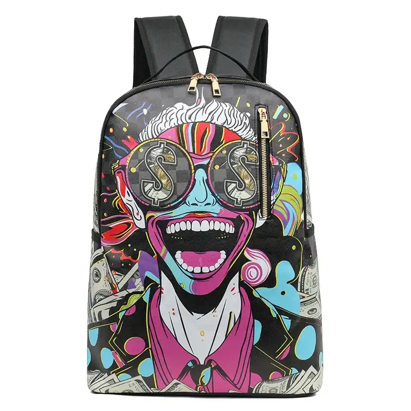Mochila Gran Capacidad Grafiti PU - Unisex Estudiante Viaje Urbana