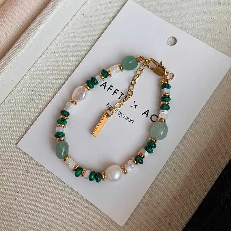 Recién llegado, conjunto de joyería femenina rellena de oro de 14 quilates con perlas naturales de agua dulce y piedra de Jade para mujer, collar, pulsera, regalos