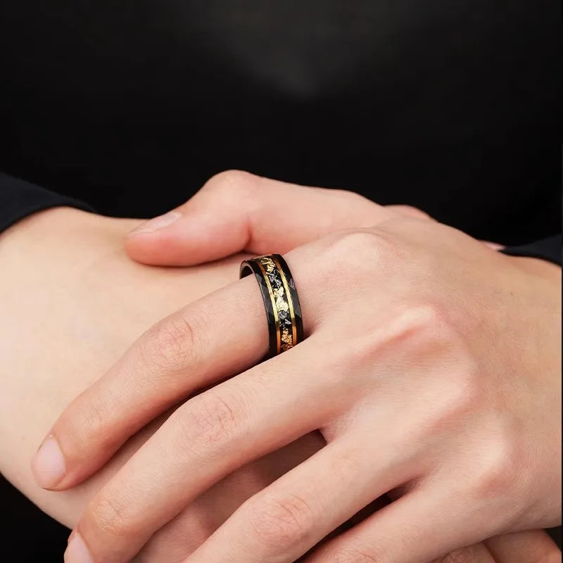 Anillo Oro Tungsteno Hombre - Diseño Oculto Moderno Versátil