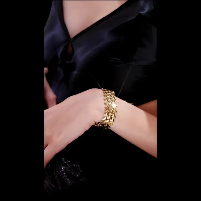 Pulsera Cubana Circonio Lujo - Chapado Oro sobre Plata S925 Unisex