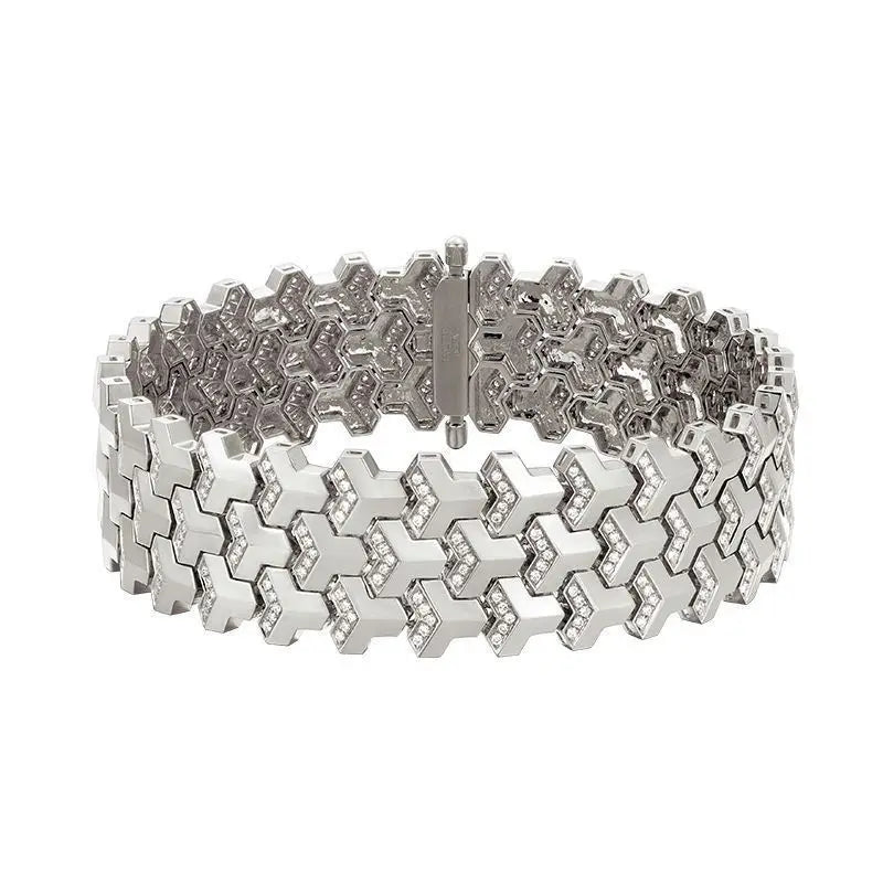 Armadura de montaña para hombre y mujer, pulsera de circonio de lujo con luz dorada chapada en plata s925, pulsera cubana, regalo de cumpleaños