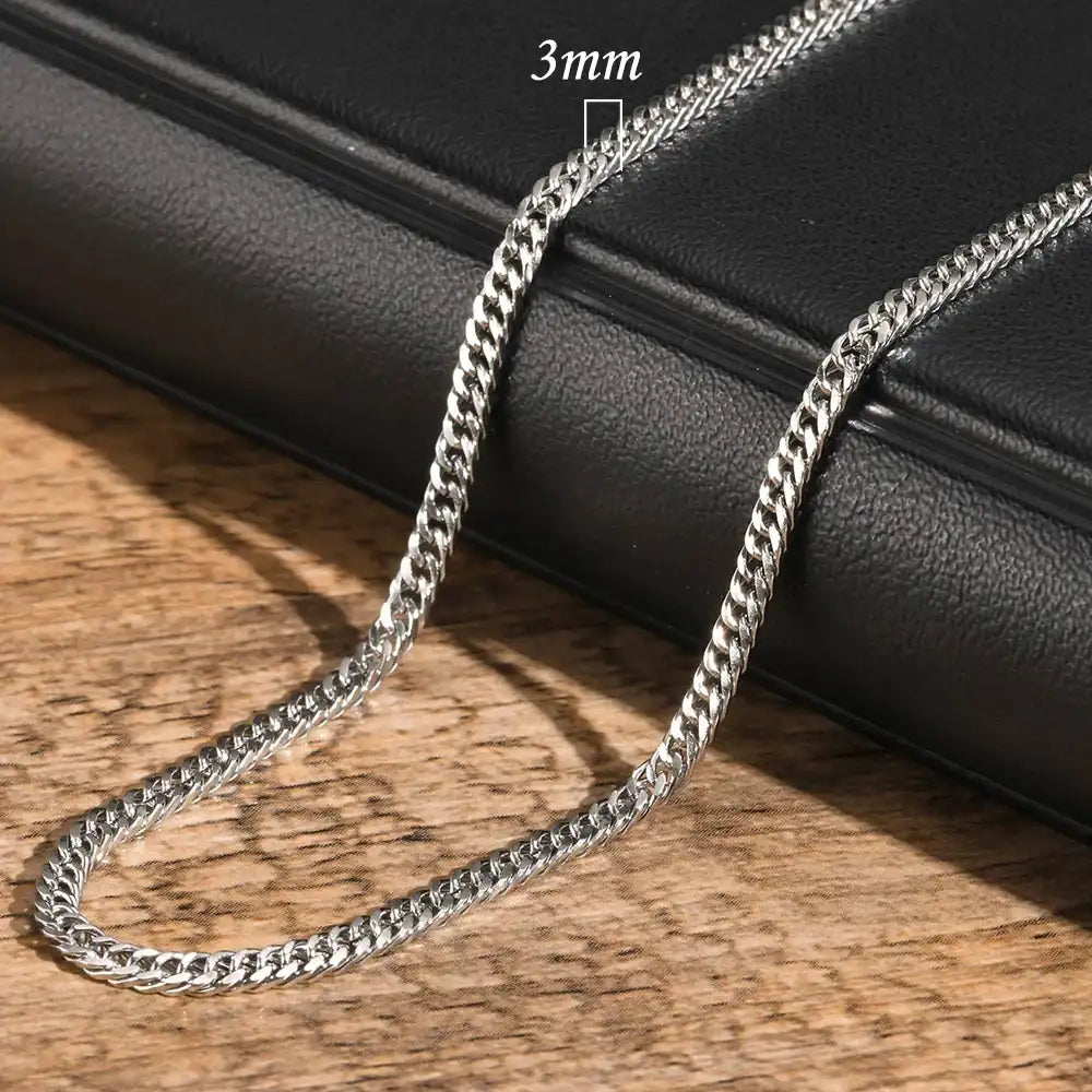 Vnox-collares de cadena cubana de 3/5/7/9mm de espesor para hombres y mujeres, Collar de eslabones simples Miami, cadena Unisex de acero inoxidable resistente al agua