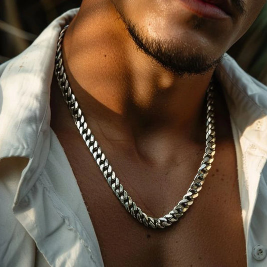 Vnox-collares de cadena cubana de 3/5/7/9mm de espesor para hombres y mujeres, Collar de eslabones simples Miami, cadena Unisex de acero inoxidable resistente al agua