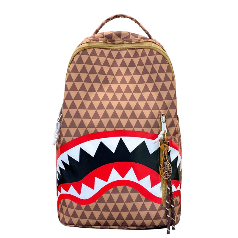Mochila Lona Estampada Gran Capacidad - Informal Unisex Viaje Escolar