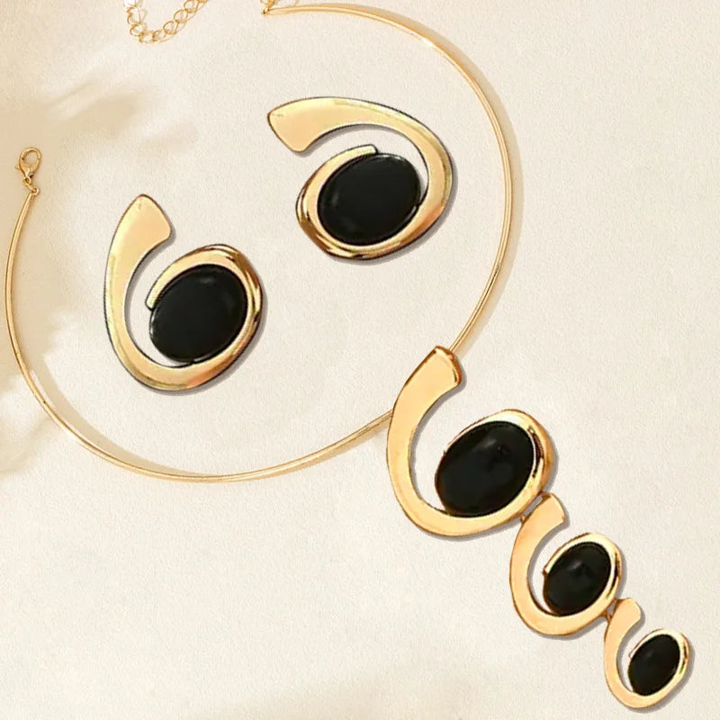 Conjunto de Collar y Pendientes Multicolor - Estilo Punk Elegante