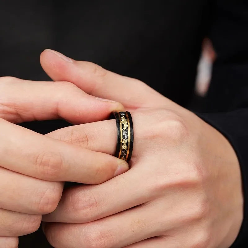 Anillo Oro Tungsteno Hombre - Diseño Oculto Moderno Versátil