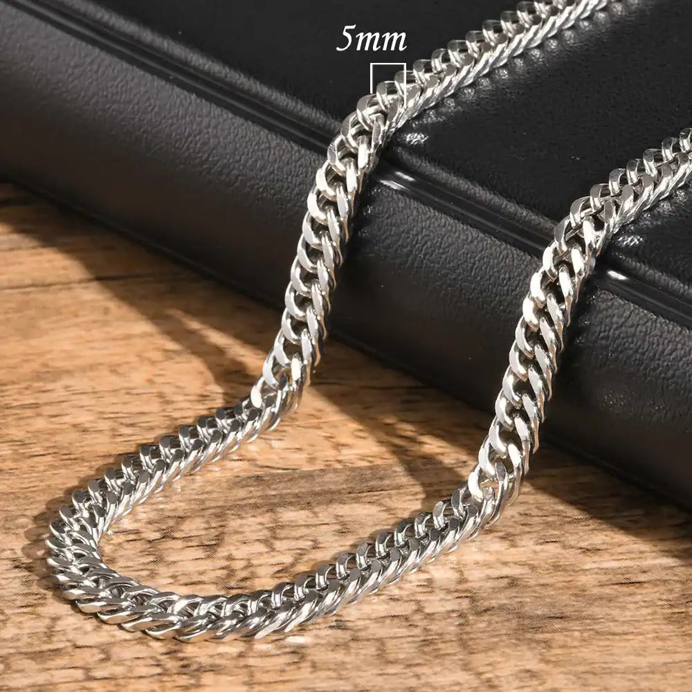 Vnox-collares de cadena cubana de 3/5/7/9mm de espesor para hombres y mujeres, Collar de eslabones simples Miami, cadena Unisex de acero inoxidable resistente al agua