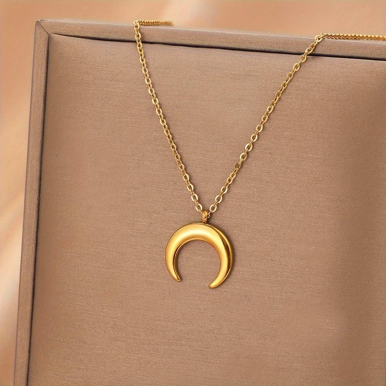 Collar Colgante Luna Acero Inoxidable - Regalo Ramadán Eid Joyería Femenina