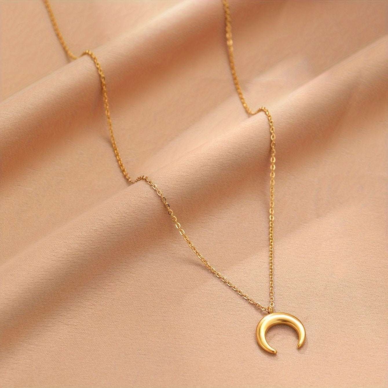 Collar Colgante Luna Acero Inoxidable - Regalo Ramadán Eid Joyería Femenina