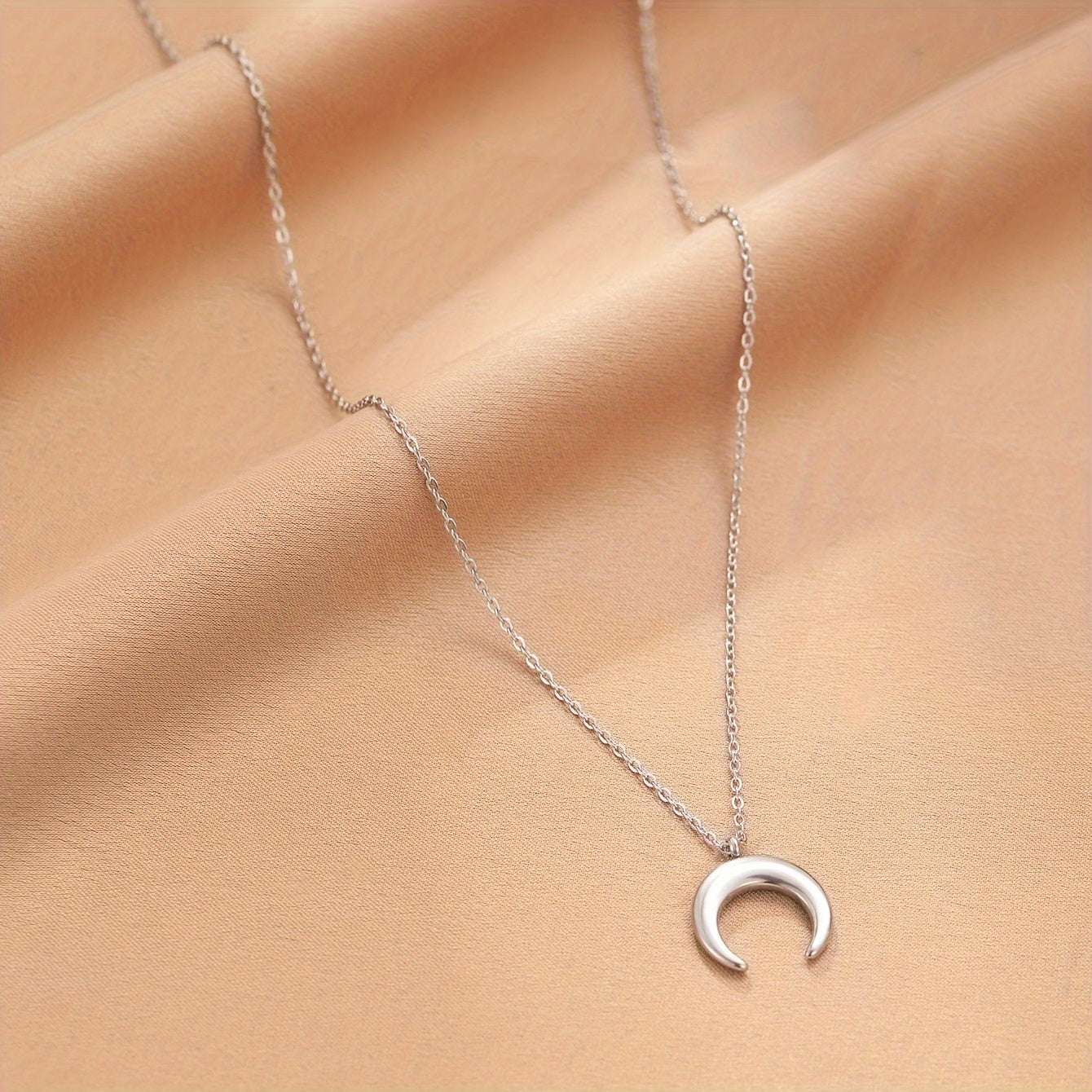 Collar Colgante Luna Acero Inoxidable - Regalo Ramadán Eid Joyería Femenina